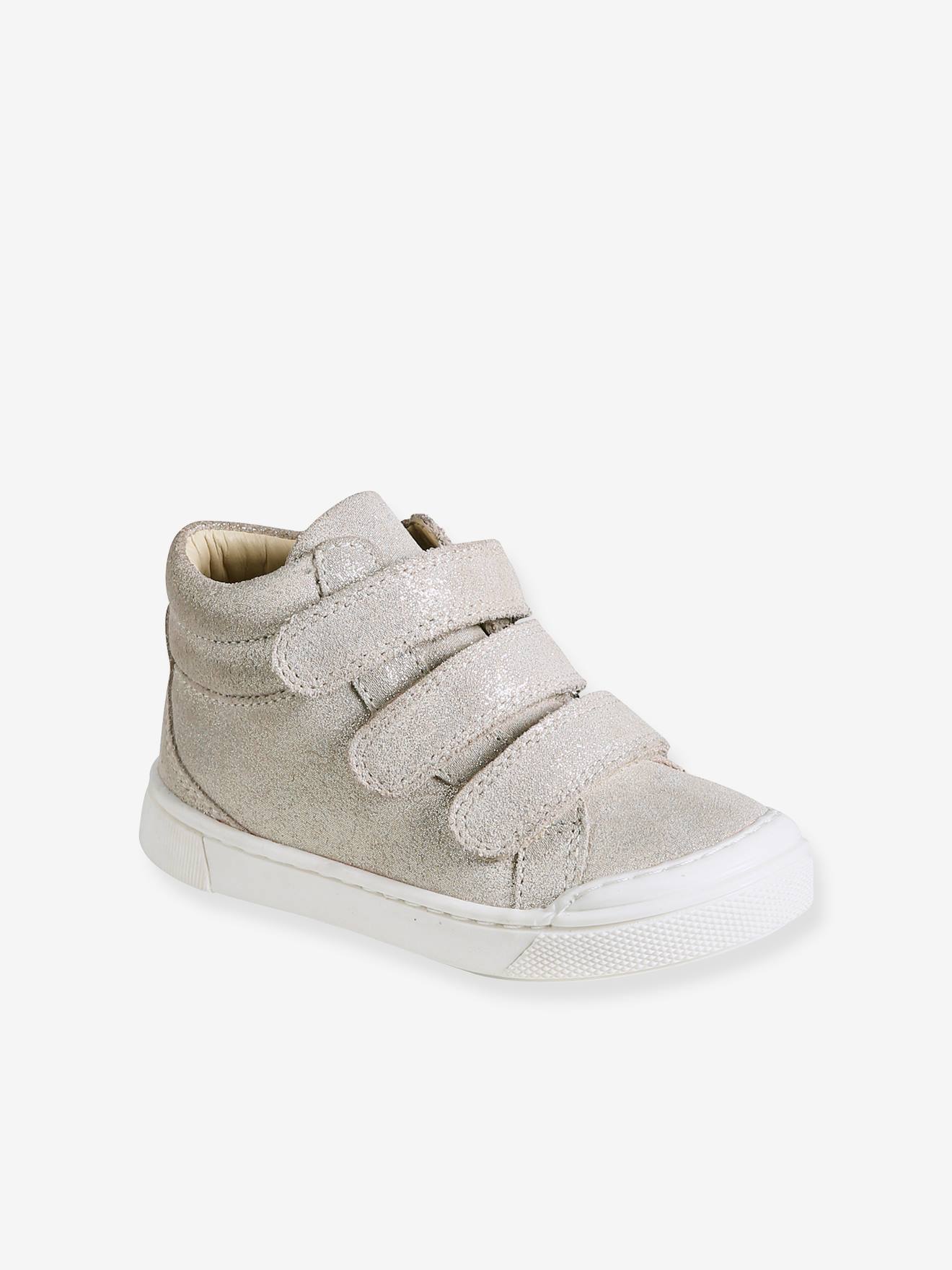 Baskets enfant fille cuir scratchs or 25 €