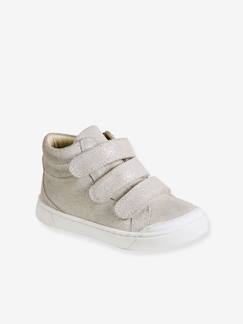 Chaussures-Chaussures fille 23-38-Baskets enfant fille cuir à scratchs