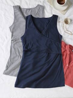Vêtements de grossesse-Lot de 2 débardeurs grossesse effet croisé Fiona