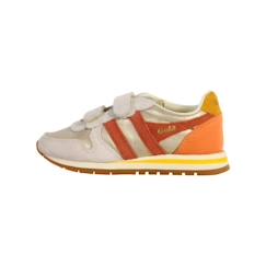 Chaussures-Basket Cuir Gola Daytona Blaze Strap - Or-Orange-Soleil - Enfant - Plat - Scratch