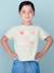 T-shirt fille animation relief et détails irisés fille abricot+bleu ciel+encre+rayé marine+vert amande 13 - vertbaudet enfant 