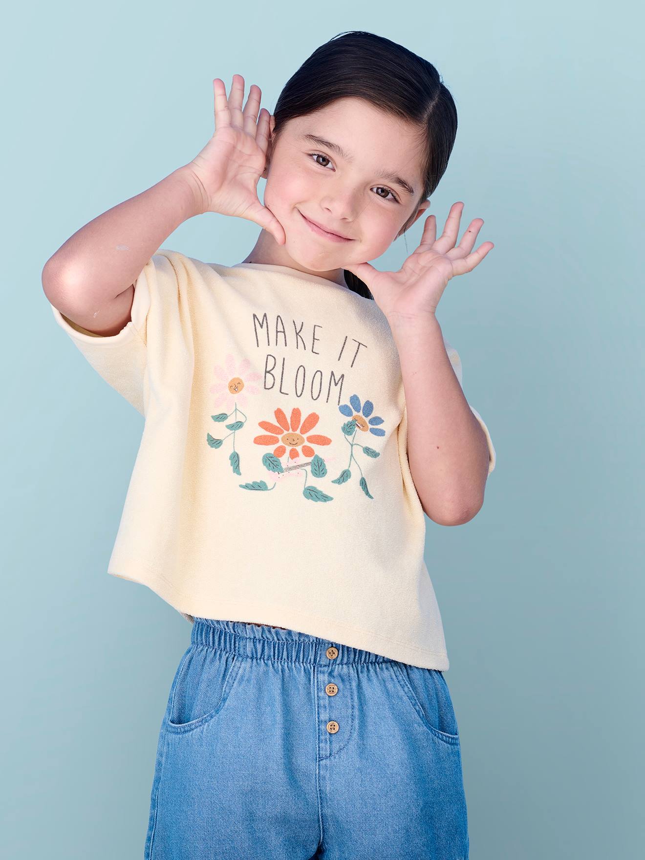 Tee-shirt en éponge fille vanille
