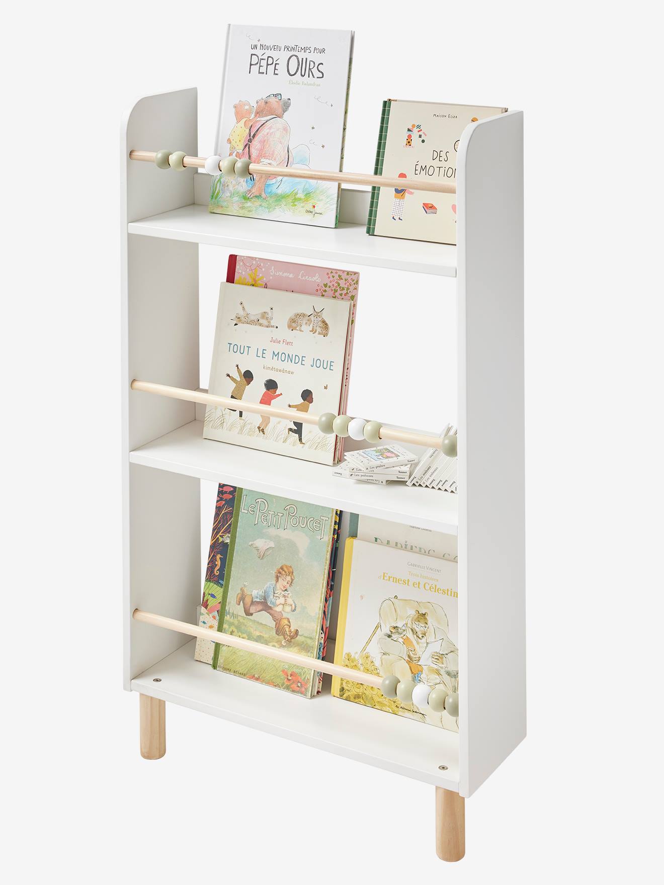 Bibliothèque - présentoir pour livres LIGNE BOULIER blanc