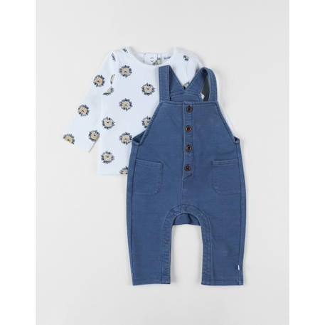 Bébé-Set salopette denim + t-shirt jersey imprimé lion