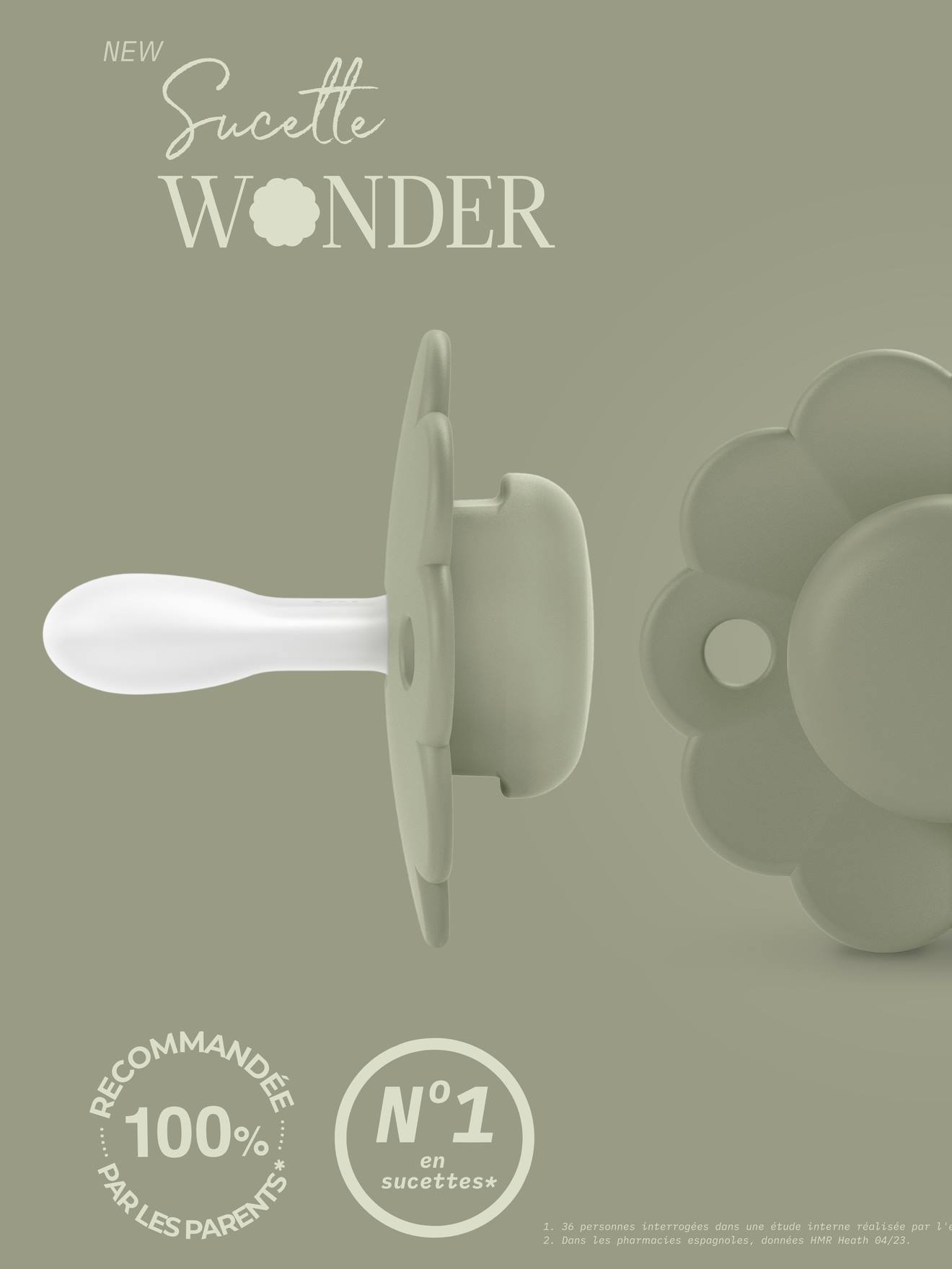 Sucette réversible SX Pro Wonder 6-18 mois SUAVINEX hedge green