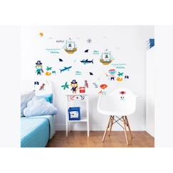 Linge de maison et décoration-Stickers muraux Pirate en vinyle - WWALLT - W WALLTASTIC - Réutilisables - Multicouleur - Orange - Pirate