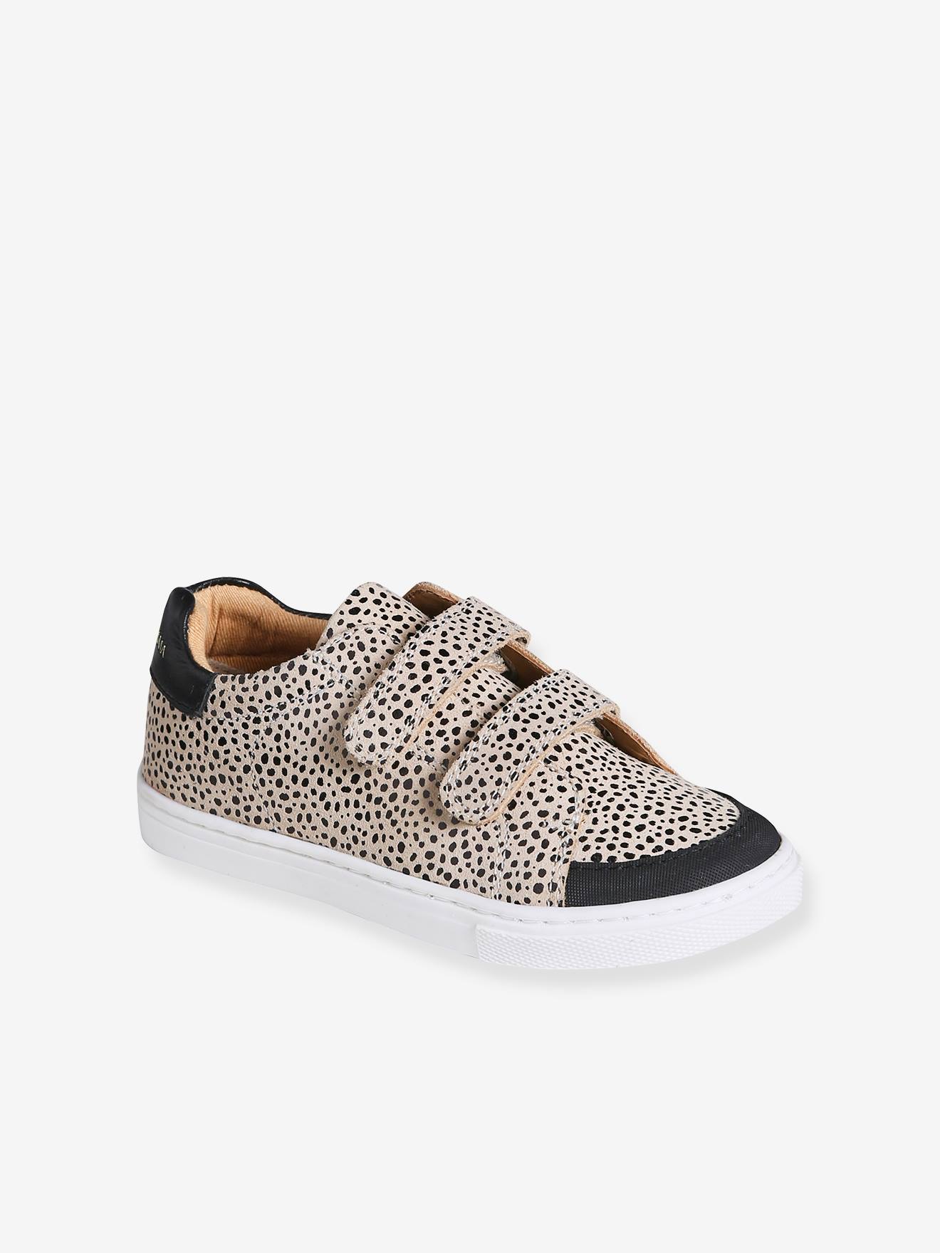Baskets léopard fille beige imprimé