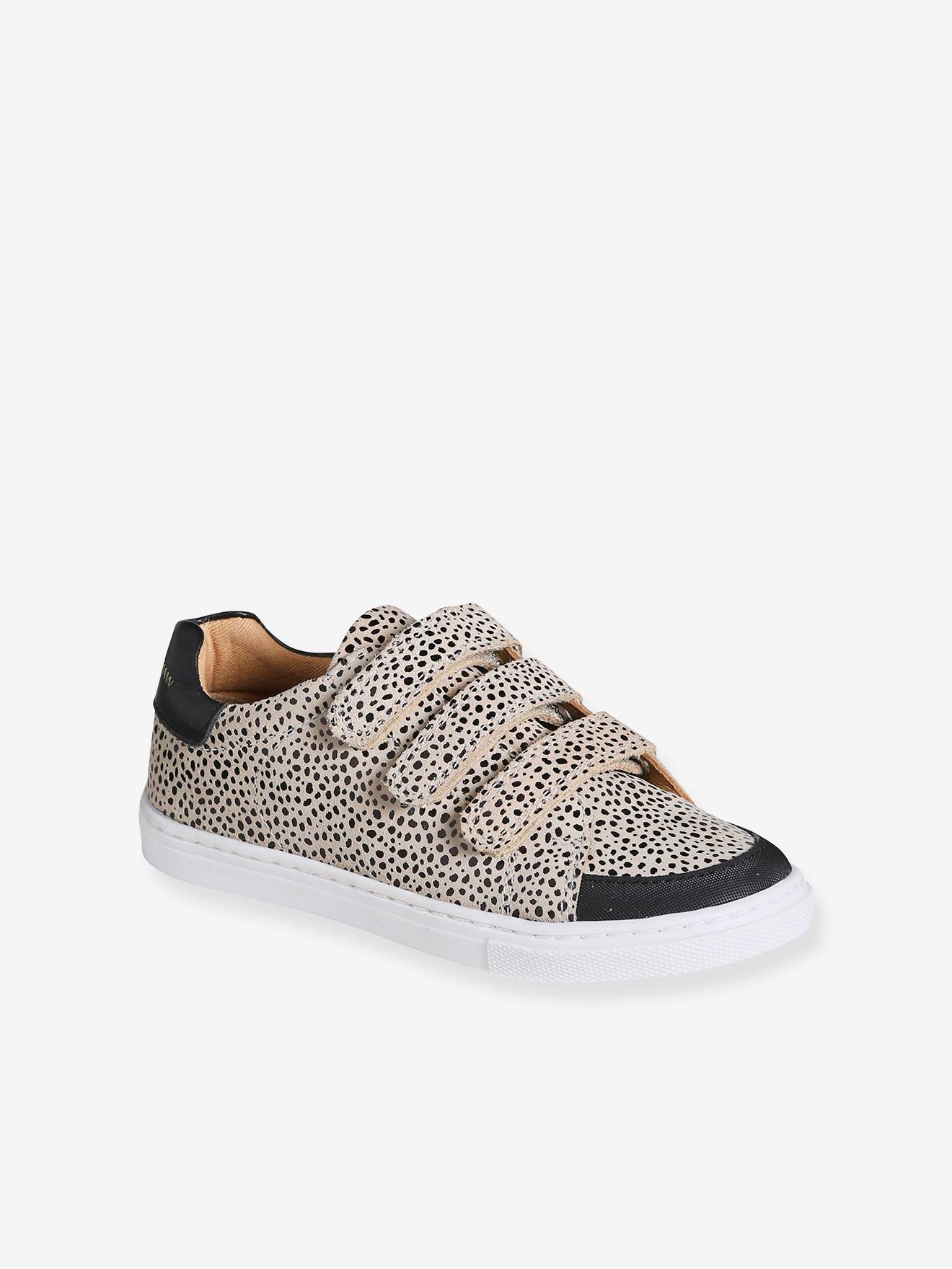 Baskets imprimées léopard fille beige imprimé