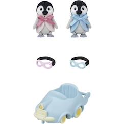 Jouet-Poupée - SYLVANIAN FAMILIES - Les jumeaux Pingouin - Voiture et lunettes - Articulés