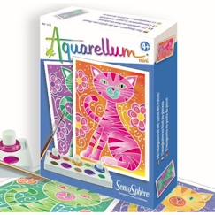 -Coffret d'art - Sentosphere - Aquarellum Mini Chats - 2 tableaux - 3 flacons d'aquarelle - Mixte