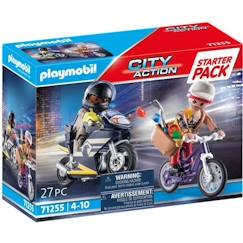 -PLAYMOBIL 71255 Starter Pack Agent et voleur, City Action, Les policiers, Dès 4 ans