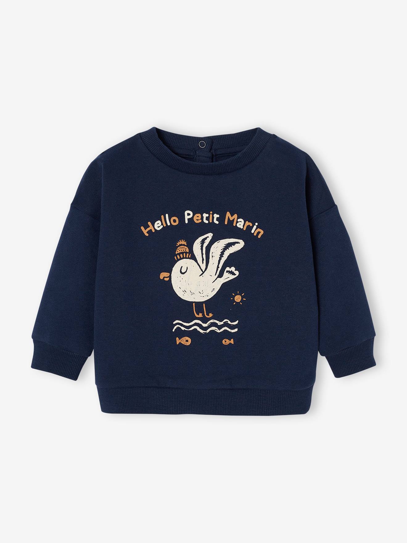 Sweat-shirt motif animal bébé marine