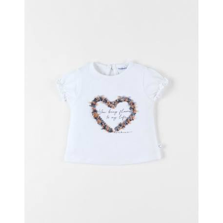 Bébé-T-shirt, sous-pull-T-shirt coeur à courtes manches