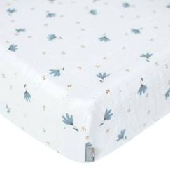 -Sevira Kids - Drap-housse en gaze de coton Bleuet - Multicolore - 90x190