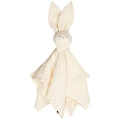 Jouet-Doudou plat Lapin Jeanne - SEVIRA KIDS - Écru - Mixte - 50 cm x 50 cm