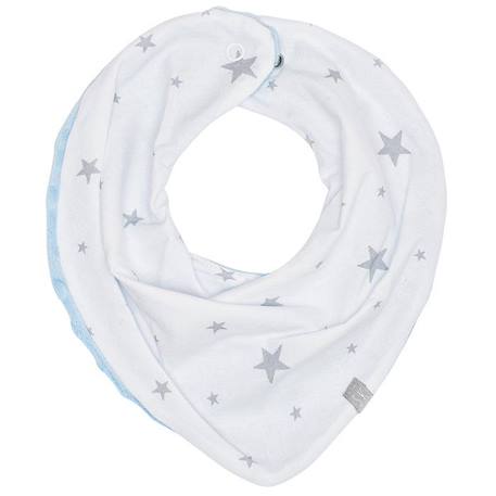 Bébé-Accessoires-Bonnet, écharpe, gants-Bandana cache-cou réversible - STELLA - Blanc / Bleu
