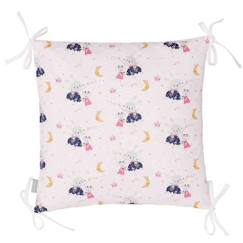 -Taies de coussin pour tour de lit modulable - SEVIRA KIDS - FAIRY FLORE Rose TU - 100% coton - 40 x 40 cm