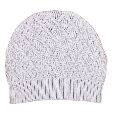 Bébé-Bonnet pour le froid - LOAN - Tricot coton bio - Doublure jersey - Gris