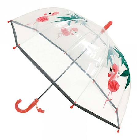 Fille-Parapluie enfant transparent - Flamant rose - SMATI - Manuel - Multicolore - Beige