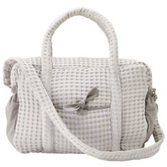 Puériculture-Sac à langer en coton gaufré - BB & CO - Quotidien - Gris - 28 x 42 cm