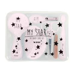 -Trousse de toilette bébé - MINENE - My Star - Rose - Fibres naturelles - Zippée