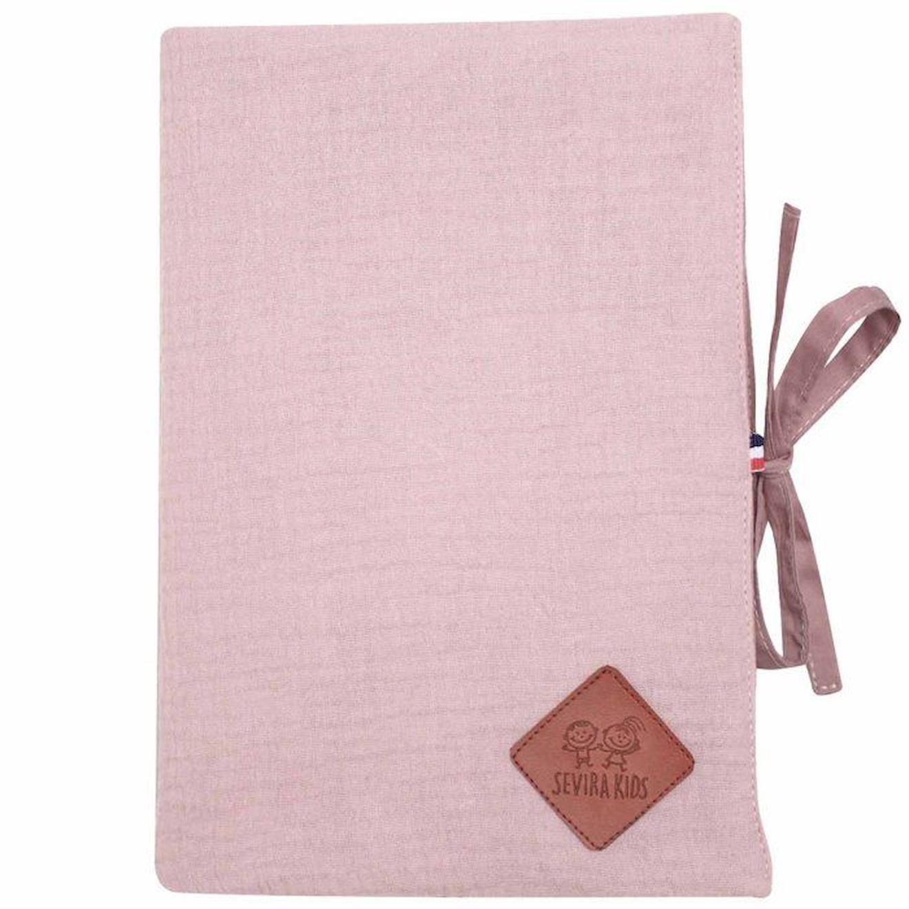 Sevira kids - Protège Carnet De Santé En Gaze De Coton, Jeanne Vieux Rose Tu Rose