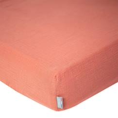 -Drap housse uni en gaze de coton Terracotta - SEVIRA KIDS - 90x190 - Naturelle - Uni - Beige