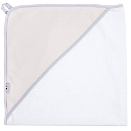 Bébé-Cape de bain en gaze de coton - SEVIRA KIDS - Jeanne Beige - 0 mois - Naissance - Bébé - 75 cm x 75 cm