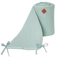 -Tour de lit en gaze de coton - SEVIRA KIDS - Collection Jeanne - Vert - Mixte - 30x210 cm