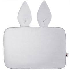 Chambre et rangement-Oreiller plat lapin en gaze de coton - SEVIRA KIDS - Jeanne Gris clair - 25 cm x 35 cm - Bébé - Mixte