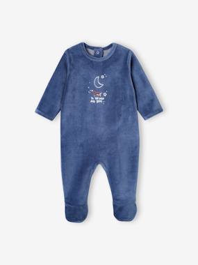 Lot De 2 Dors-bien Naissance En Velours Vertbaudet - Ouverture Pressionnée, Manches Longues, Bio