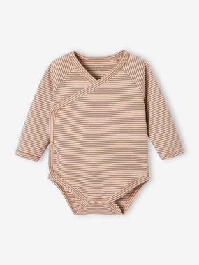 Lot De 3 Bodies Naissance Manches Longues - Ouverture Américaine - En Coton Bio 100% - Pour Nouveau-nés - Vertbaudet