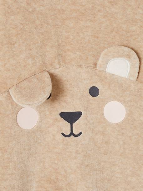 Pyjama bébé mixte velours animal personnalisable beige chiné+gris chiné 5 - vertbaudet enfant 