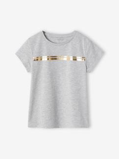 -T-shirt de sport Basics fille rayures irisées placées