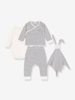 Coffret cadeau naissance marinière 3 pièces et doudou lapin PETIT BATEAU  - vertbaudet enfant