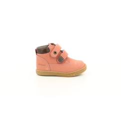 -Bottillons - KICKERS - Tackeasy - Cuir - Rose clair - Enfant Fille