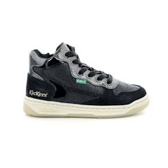 Chaussures-Chaussures fille 23-38-Baskets, tennis-Baskets hautes Kicklax - KICKERS - Noir - Synthetique - Textile - Lacet + zip