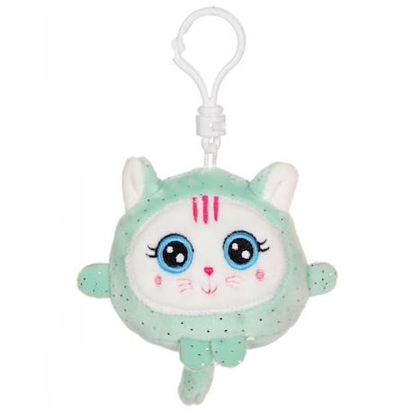 Garçon-Gipsy Toys - Porte-clés -Squishimals Sparkle - 8 cm - Chat Mimi 8 cm - Vert d'Eau