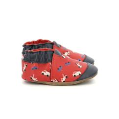 -Chaussons - ROBEEZ - Super Cars - Cuir - Rouge - Confort optimal