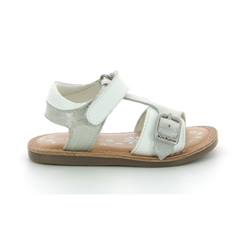 -Sandales - KICKERS - Diazz - Cuir - Blanc - Enfant Fille