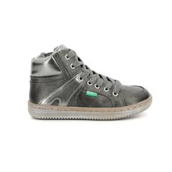 Chaussures-Chaussures fille 23-38-Baskets, tennis-Baskets hautes - KICKERS - Lowell - Gris - Fille