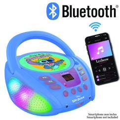 Jouet-Lecteur CD Bluetooth - Stitch - Effets lumineux - Bluetooth 5.0 - Compatible CD - 3W x 2