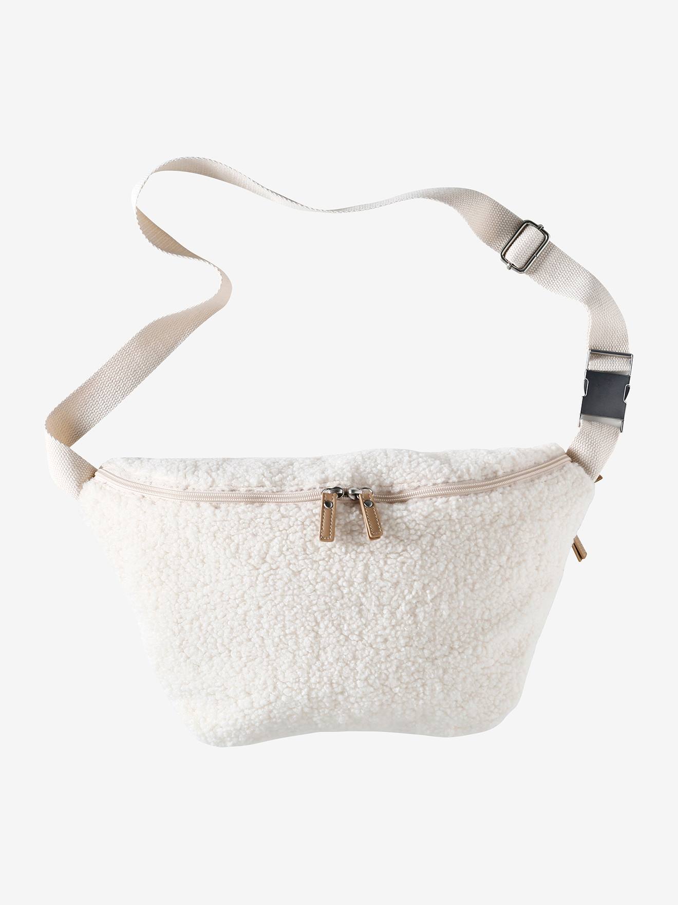 Sac banane XXL en sherpa écru