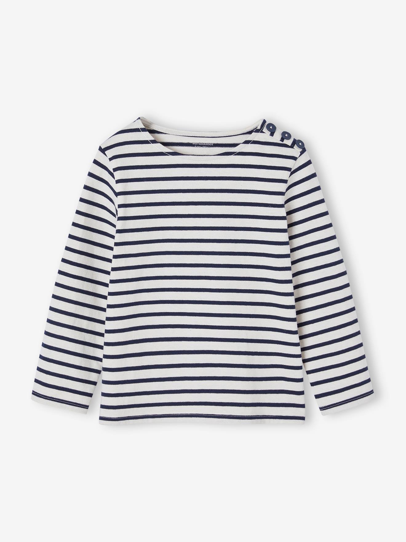 Tee-shirt marinière fille personnalisable rayé bleu