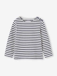 -Tee-shirt marinière personnalisable effet molleton fille manches longues