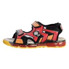 Chaussures-Sandales enfant Geox Android Mesh noir rouge - Scratch - Plat