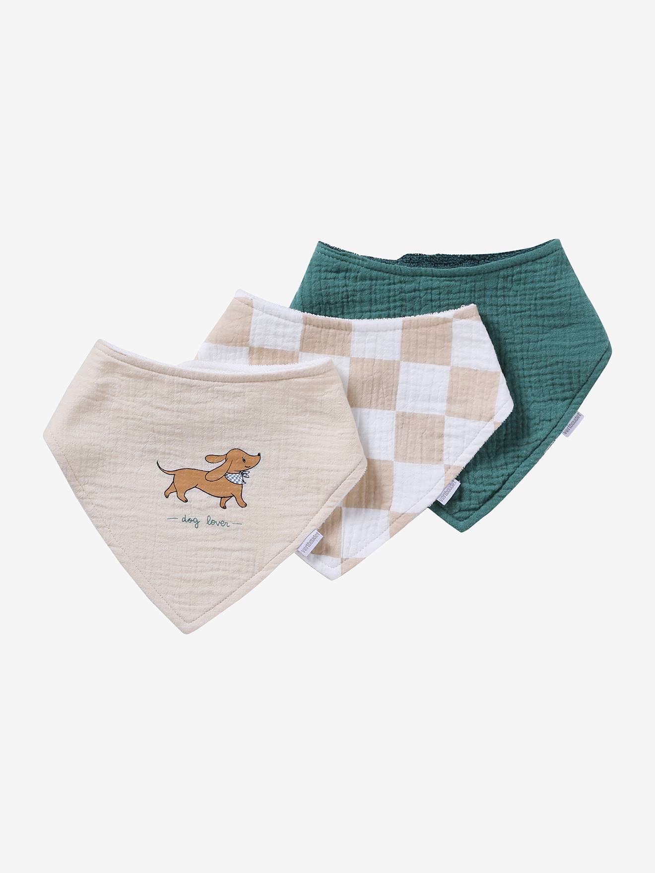 Lot de 3 bavoirs bandana achille