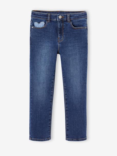 Jean fille slim morphologik tour de hanches medium bleached+bleu foncé+gris+stone 5 - vertbaudet enfant 