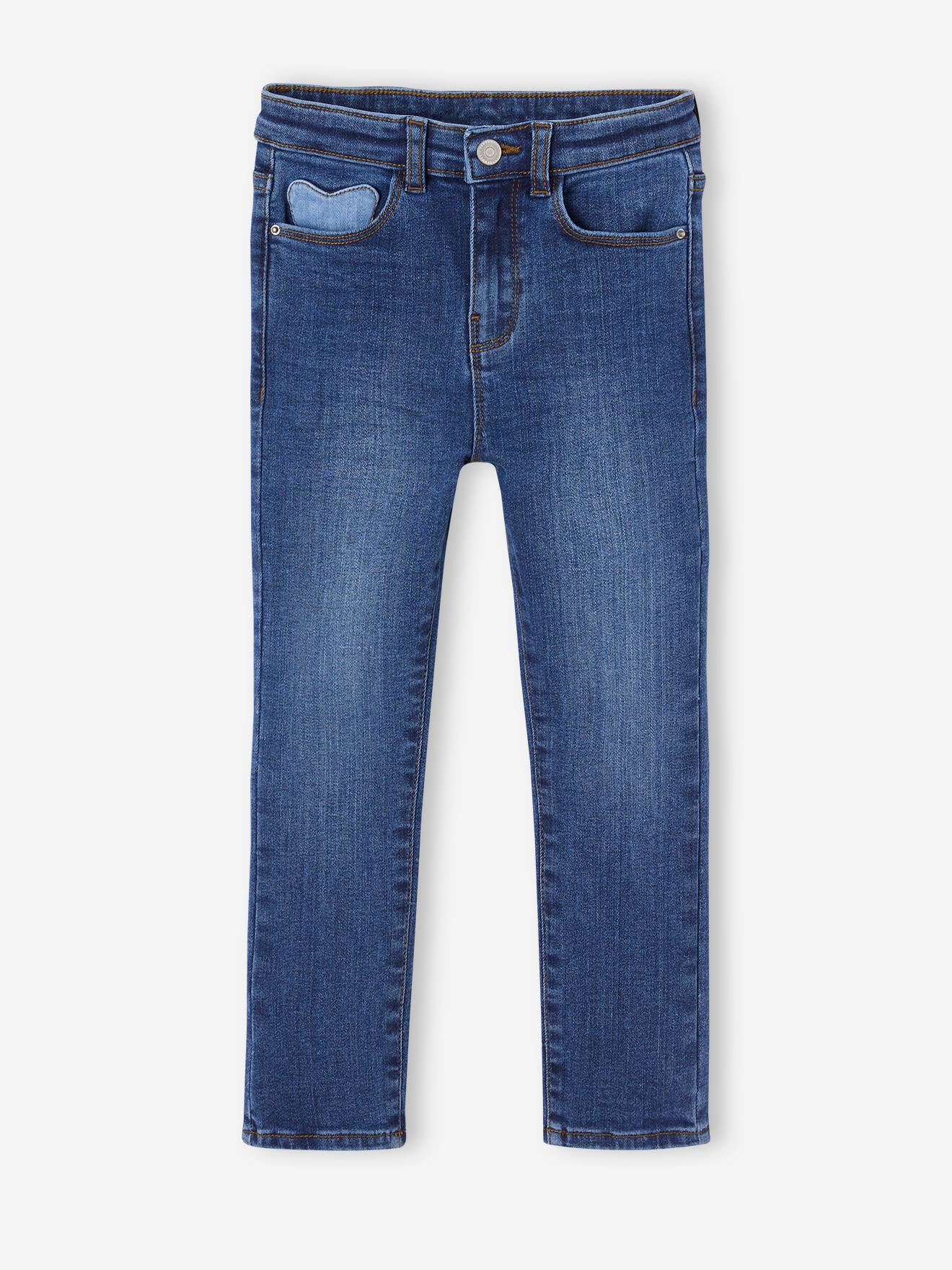 Jean slim fille morpho fin bleu foncé