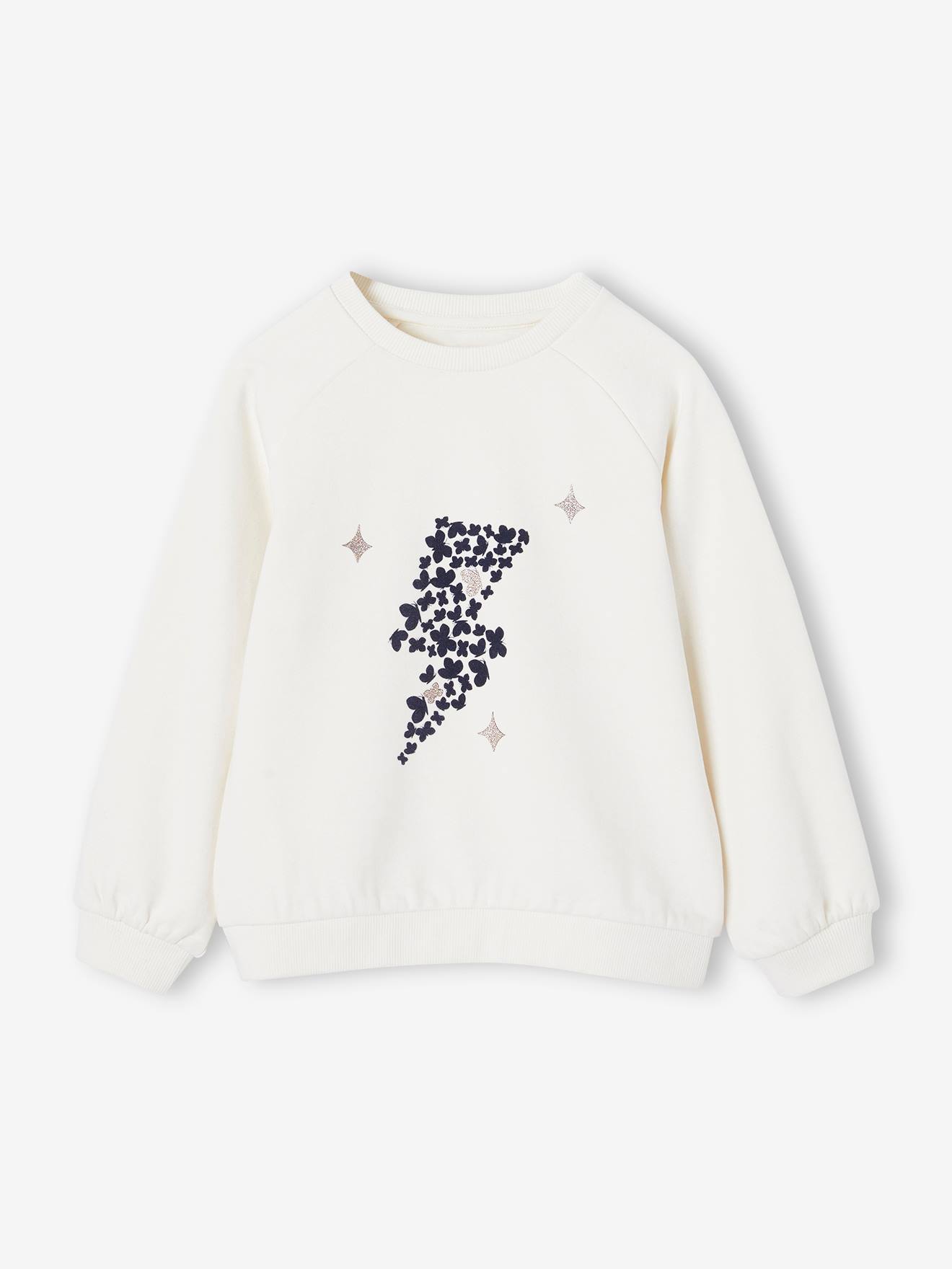 Sweat ludique fille écru